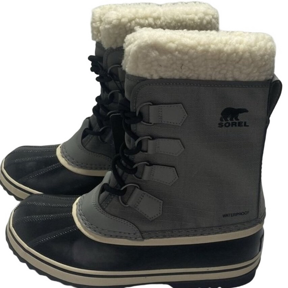 Sorel Women’s Winter Carnival Waterproof Boots – Black/Grey/White – Size 8 - Picture 1 of 1